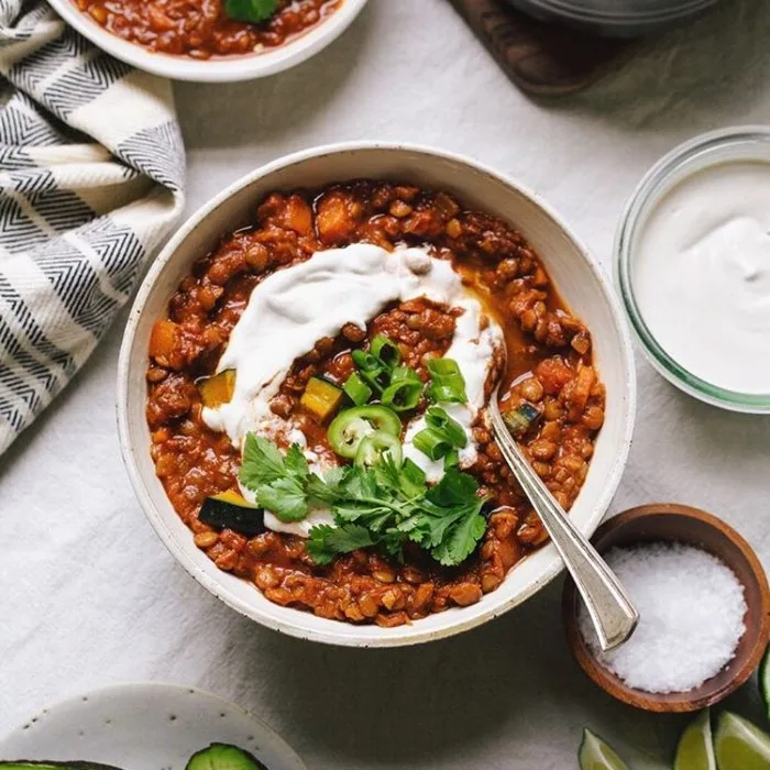Spicy Lentil Chili with Squash
