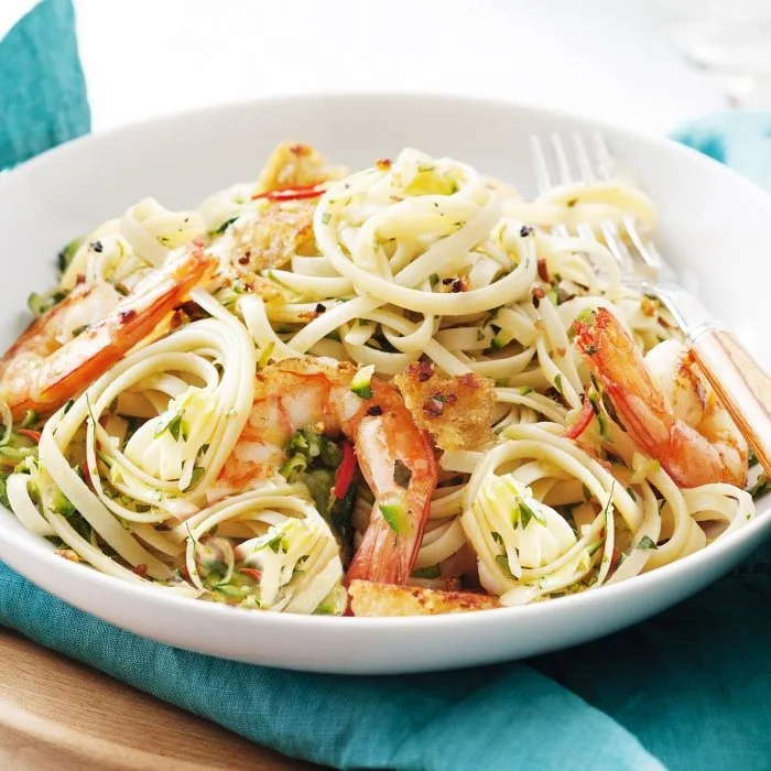 Linguine with King Prawns and Chili