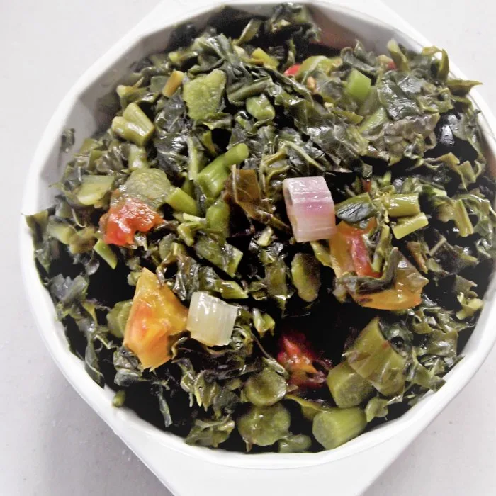 Jamaican Callaloo with Fried Plantains