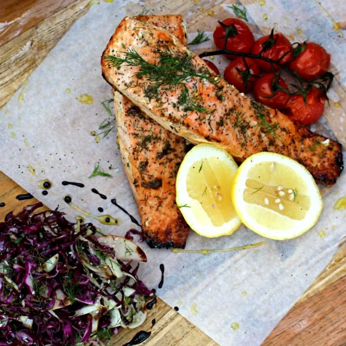 Baked Salmon with Fennel and Tomatoes