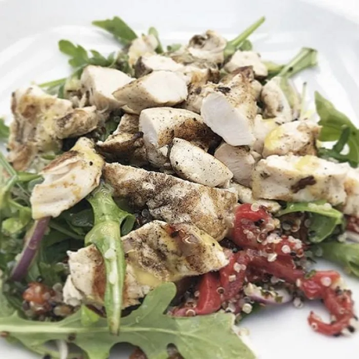 Greek Salad with Quinoa and Chicken