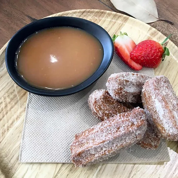 Chocolate Churros with Chocolate and Caramel Sauce