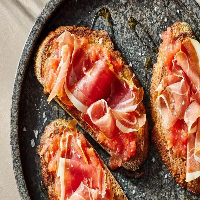 Spanish Tomato Bruschetta with Serrano Ham