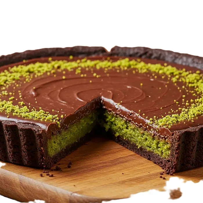 Kunafa Cake with Pistachios and Chocolate