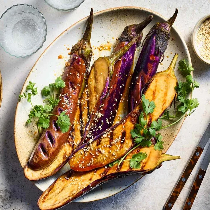 Grilled Eggplant with Sesame Dressing