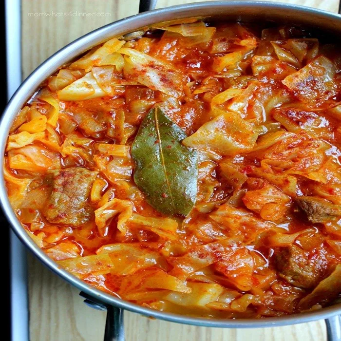 Lakra mi mish — Beef and Cabbage Stew