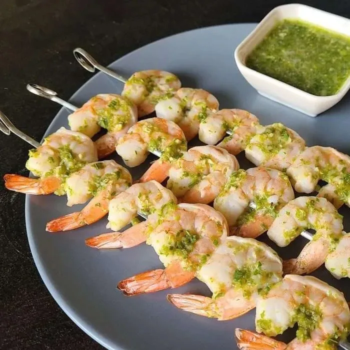 Grilled Shrimp with Green Onion Sauce