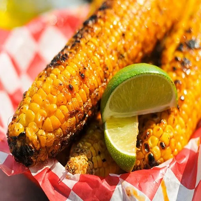 Grilled Corn on the Cob with Lime, Green Chili and Coconut Oil